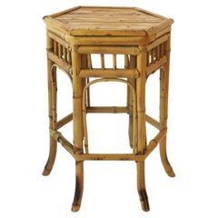 Vintage Bamboo Octagonal Side or Drinks Table