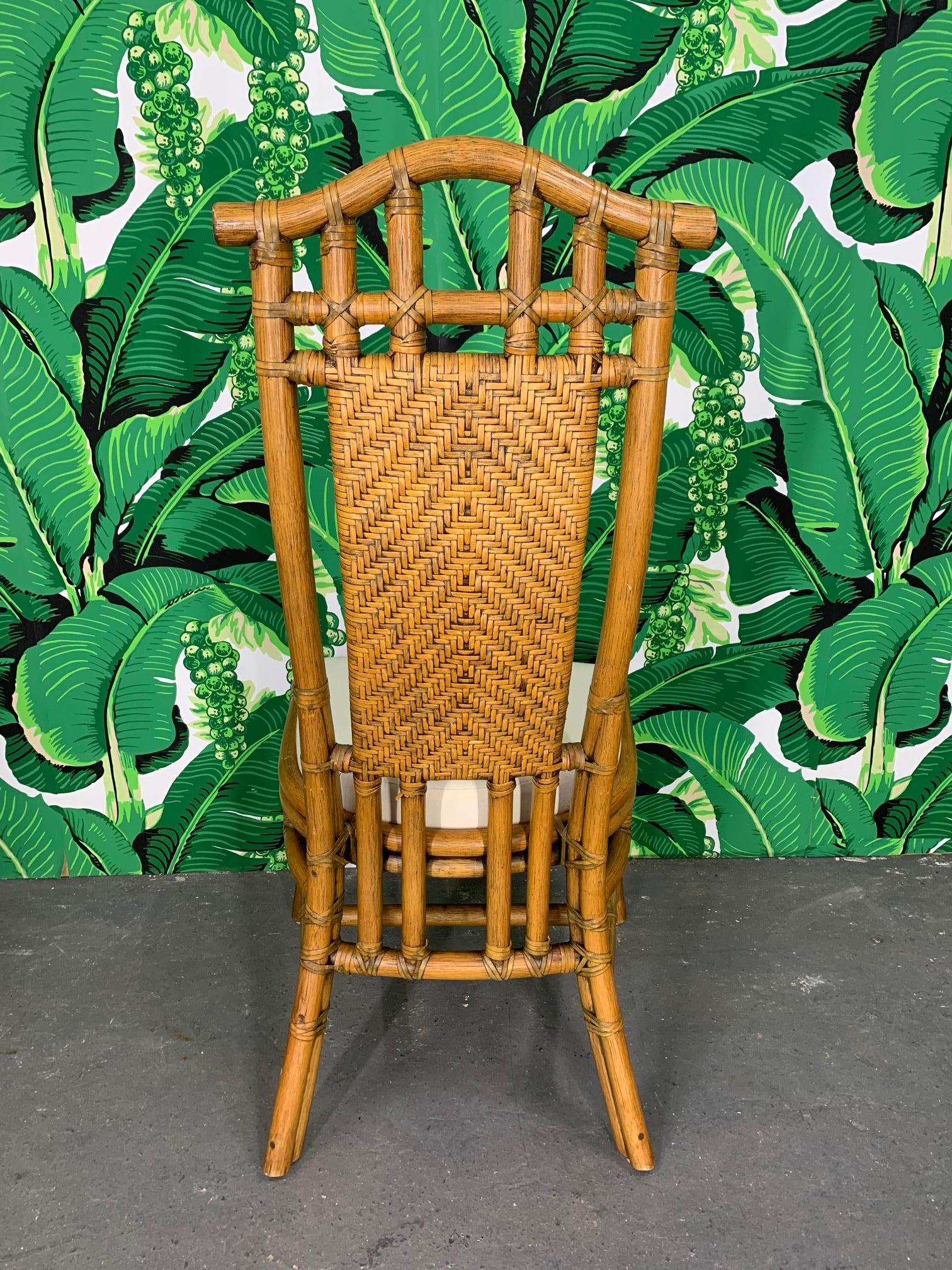Bamboo Pagoda Dining Chairs by McGuire, Set of Six In Good Condition In Jacksonville, FL