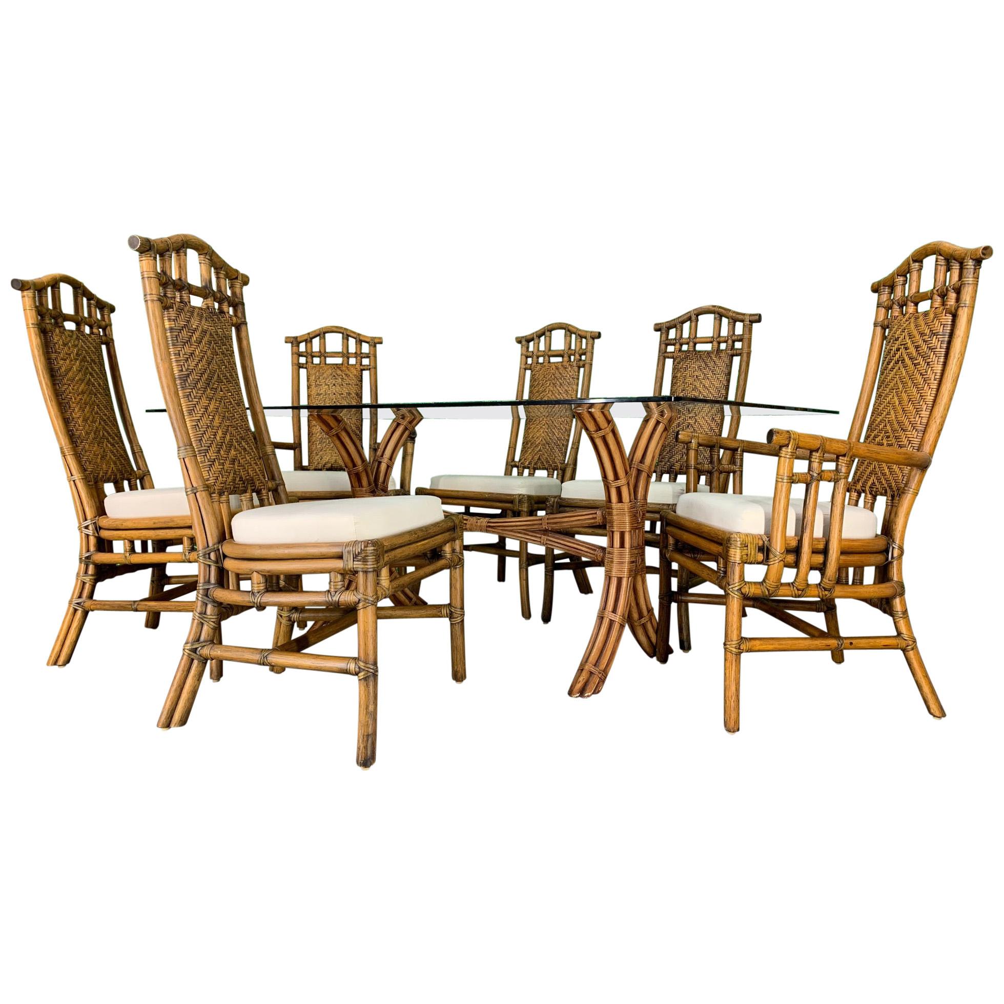 Bamboo Pagoda Dining Set by McGuire