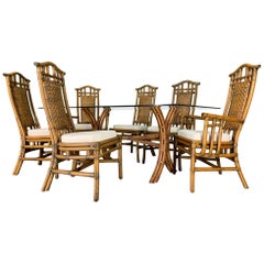 Bamboo Pagoda Dining Set by McGuire