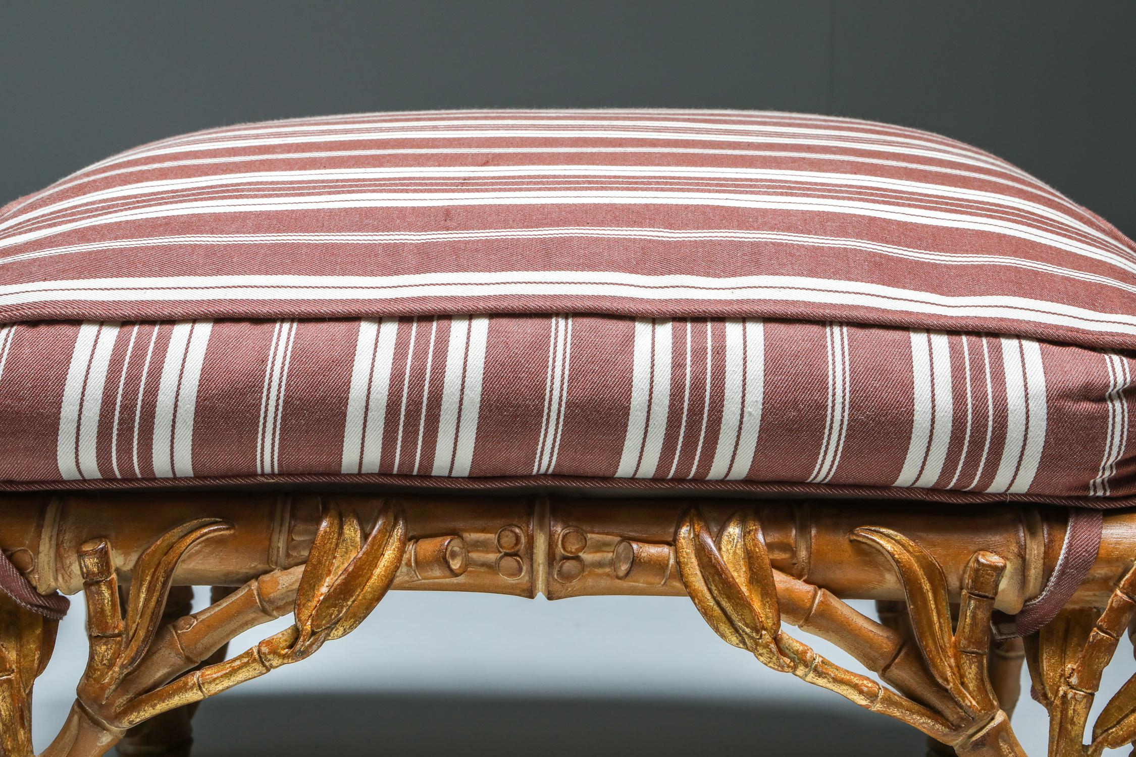 Bamboo Pair of Ottoman, Arpex, Italy, 1970s 5