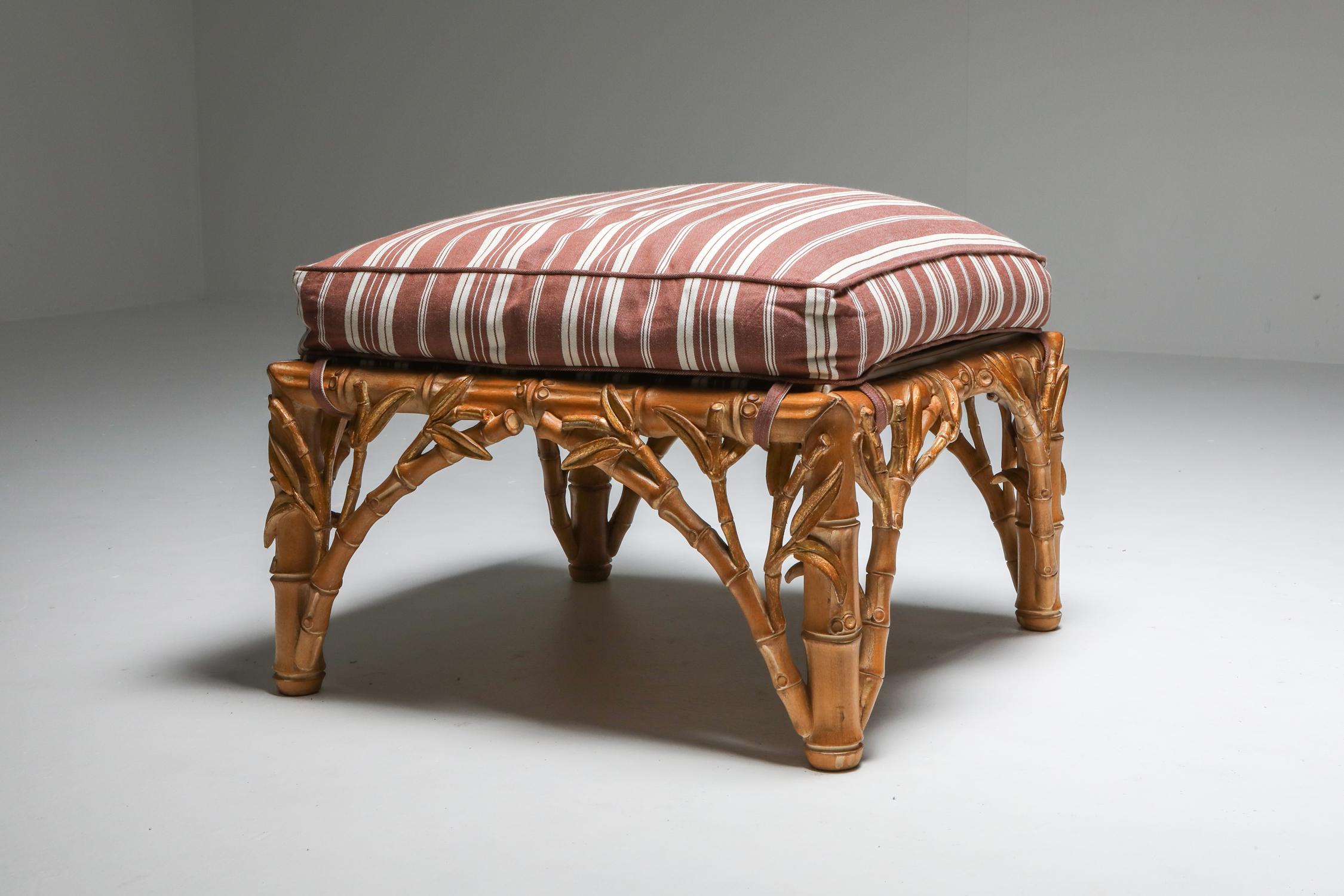 Bamboo Pair of Ottoman, Arpex, Italy, 1970s 2