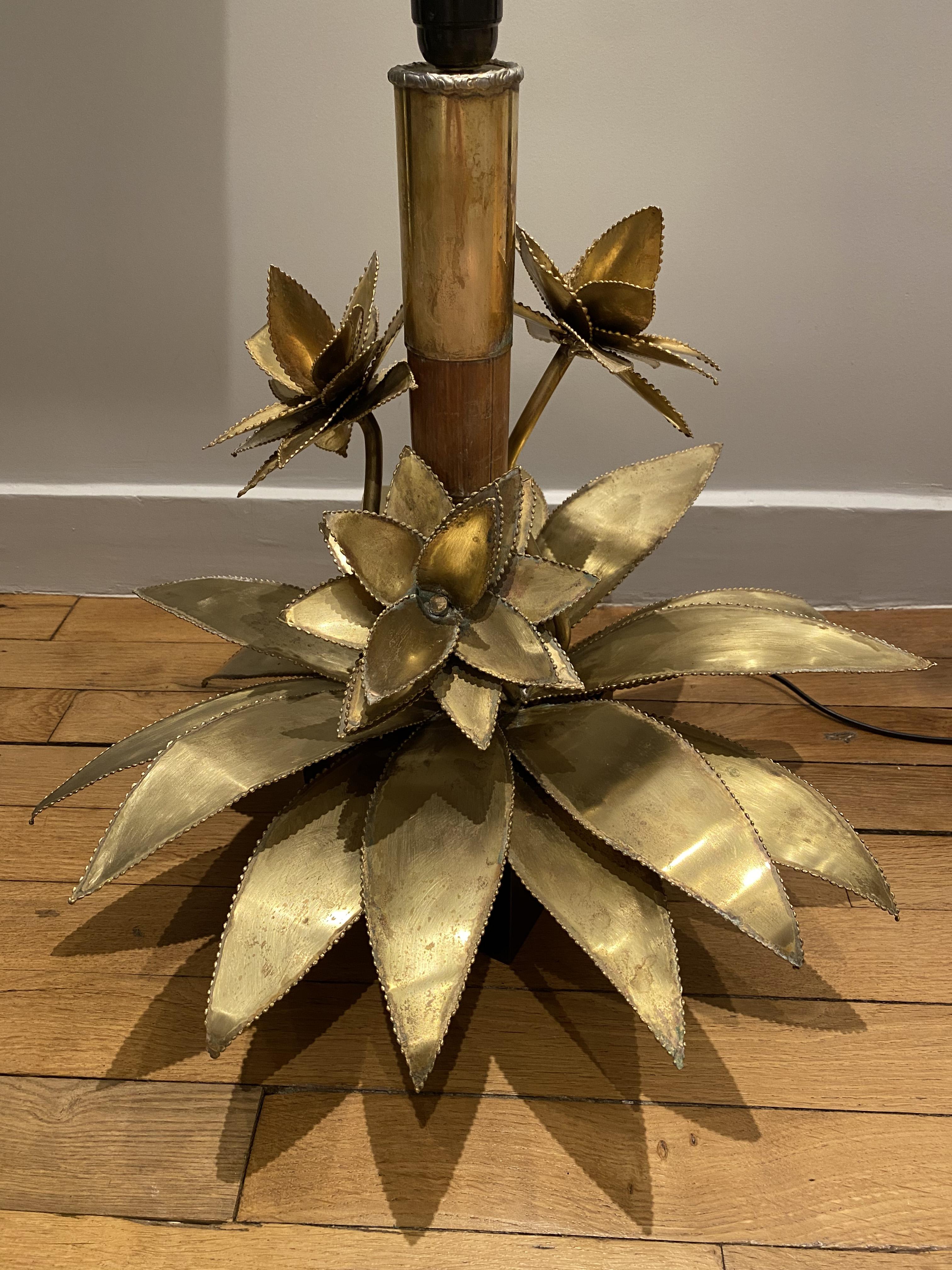 Bamboo « Palm » Table Lampe by Christian Techoueyres for Maison Jansen, 1970s For Sale 2