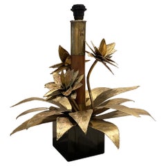 Bamboo « Palm » Table Lampe by Christian Techoueyres for Maison Jansen, 1970s