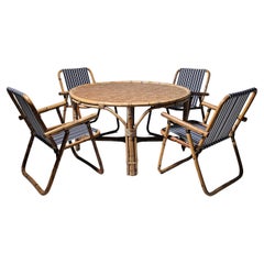 Ensemble de salle à manger "patio" en bambou, Italie, années 1960