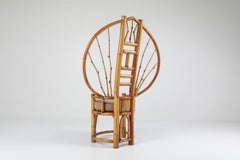 Bamboo Peacock Chairs in the Style of Albini