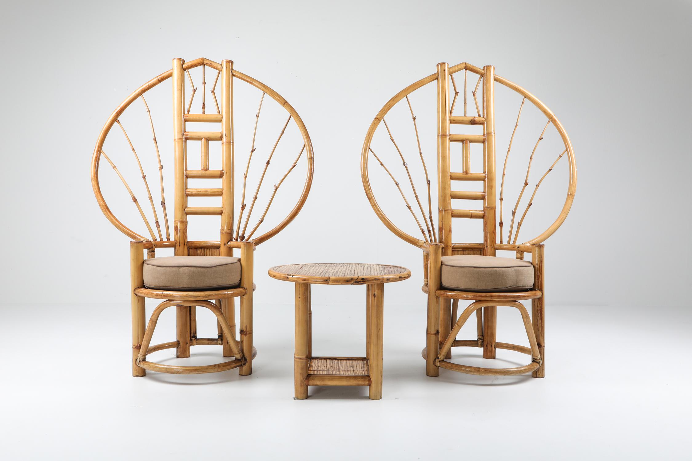 Bamboo Peacock Chairs in the Style of Albini 2