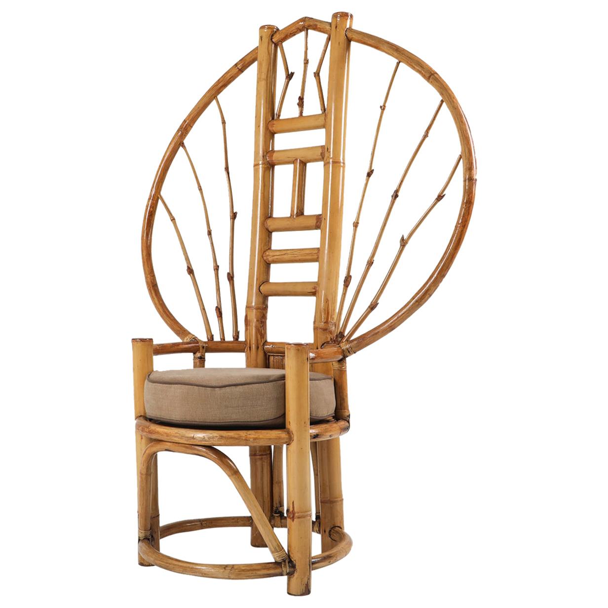 Bamboo Peacock Chairs in the Style of Albini
