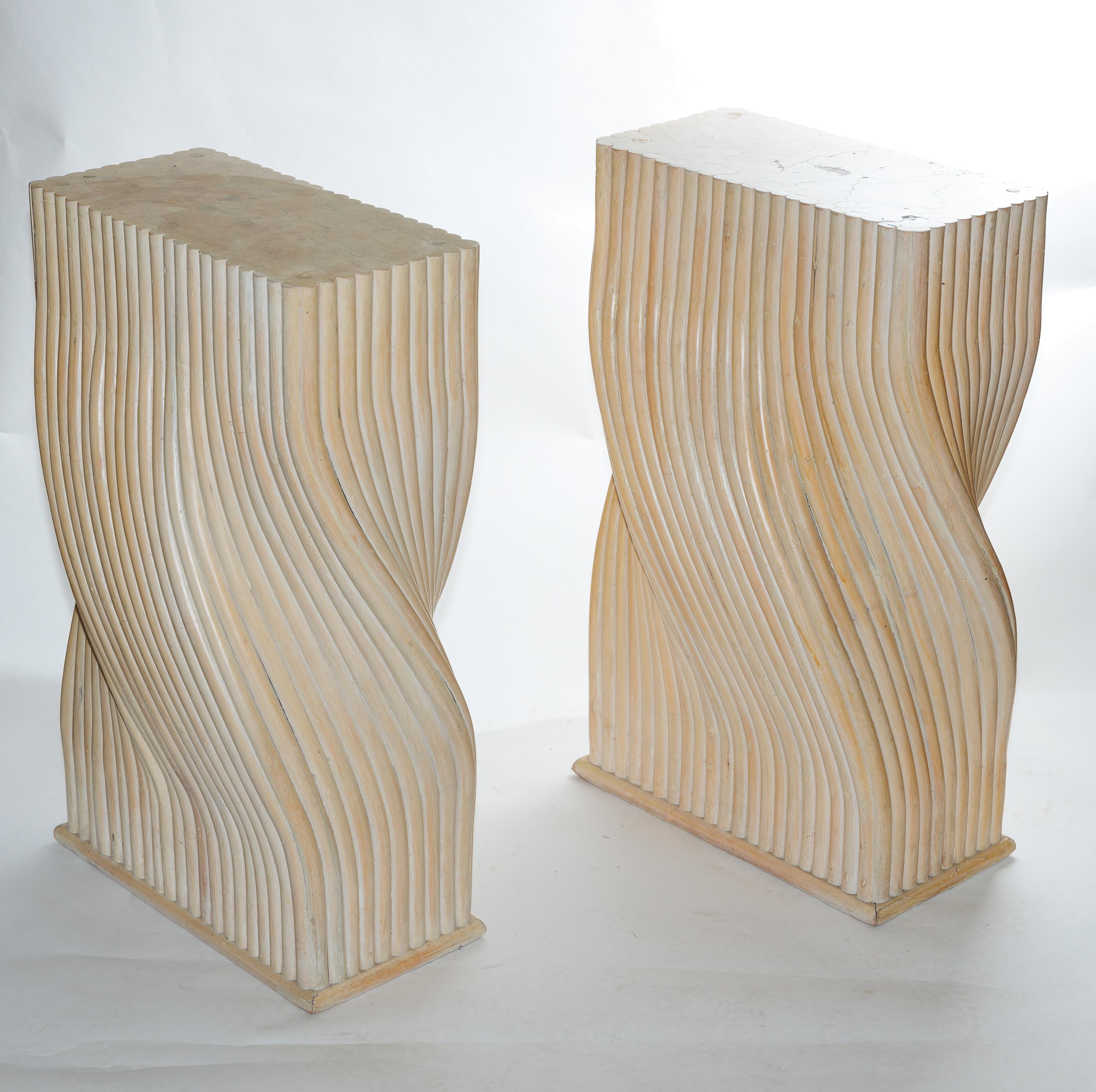 Mid-20th Century Bamboo Pedestal Bases, by McGuire