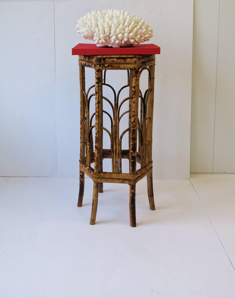 Bamboo Pedestal Column Table at 1stDibs