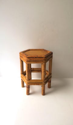 Wicker Bamboo Pedestal Plant Stand