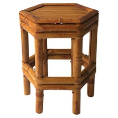 Jardinera con pedestal de bambú