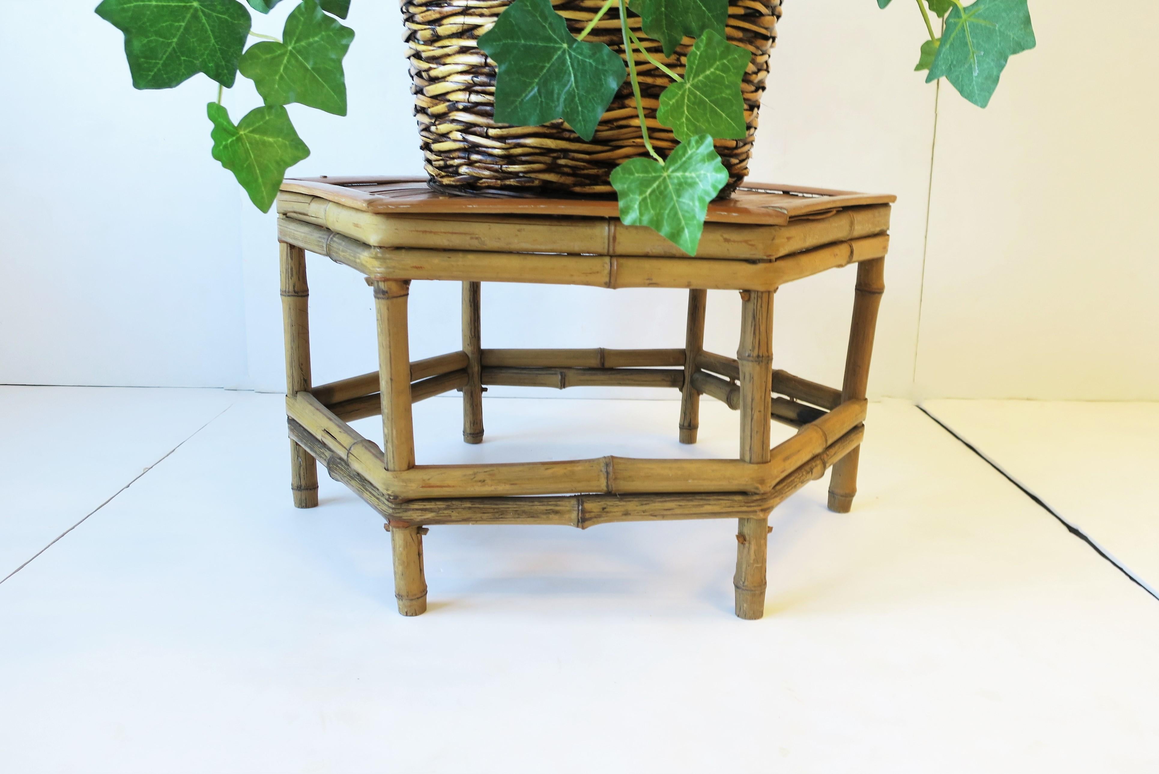Bamboo Pedestal Side Table or Plant Stand, Low 4