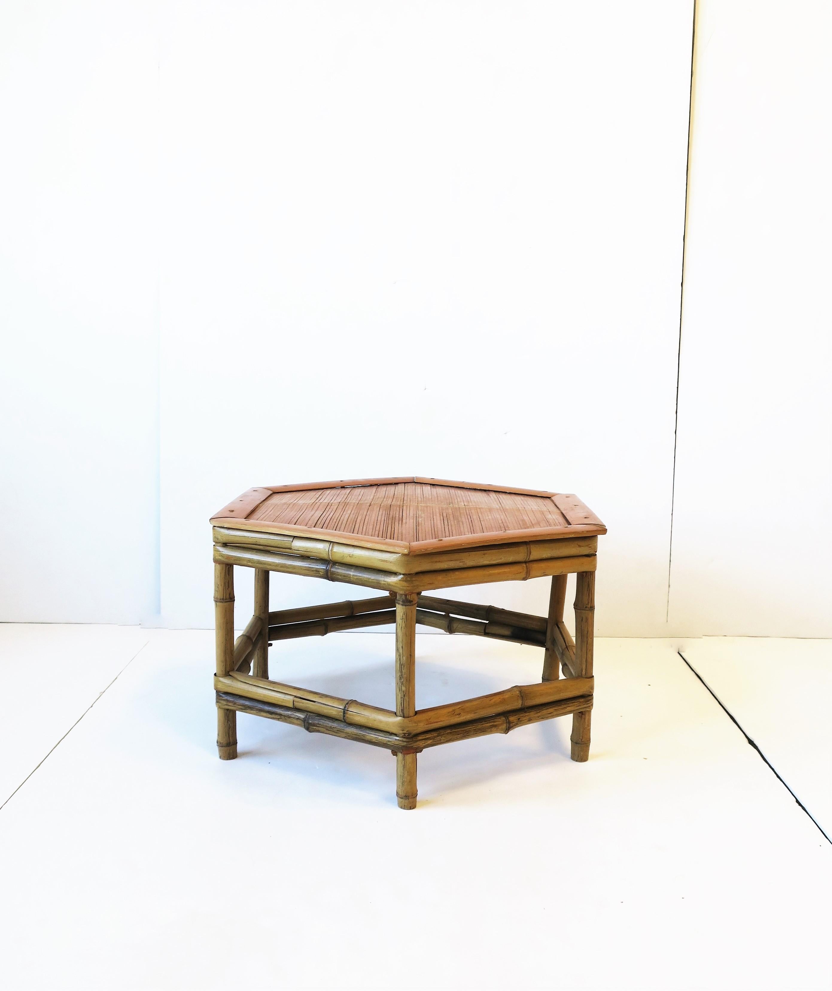 Bamboo Pedestal Side Table or Plant Stand, Low 9