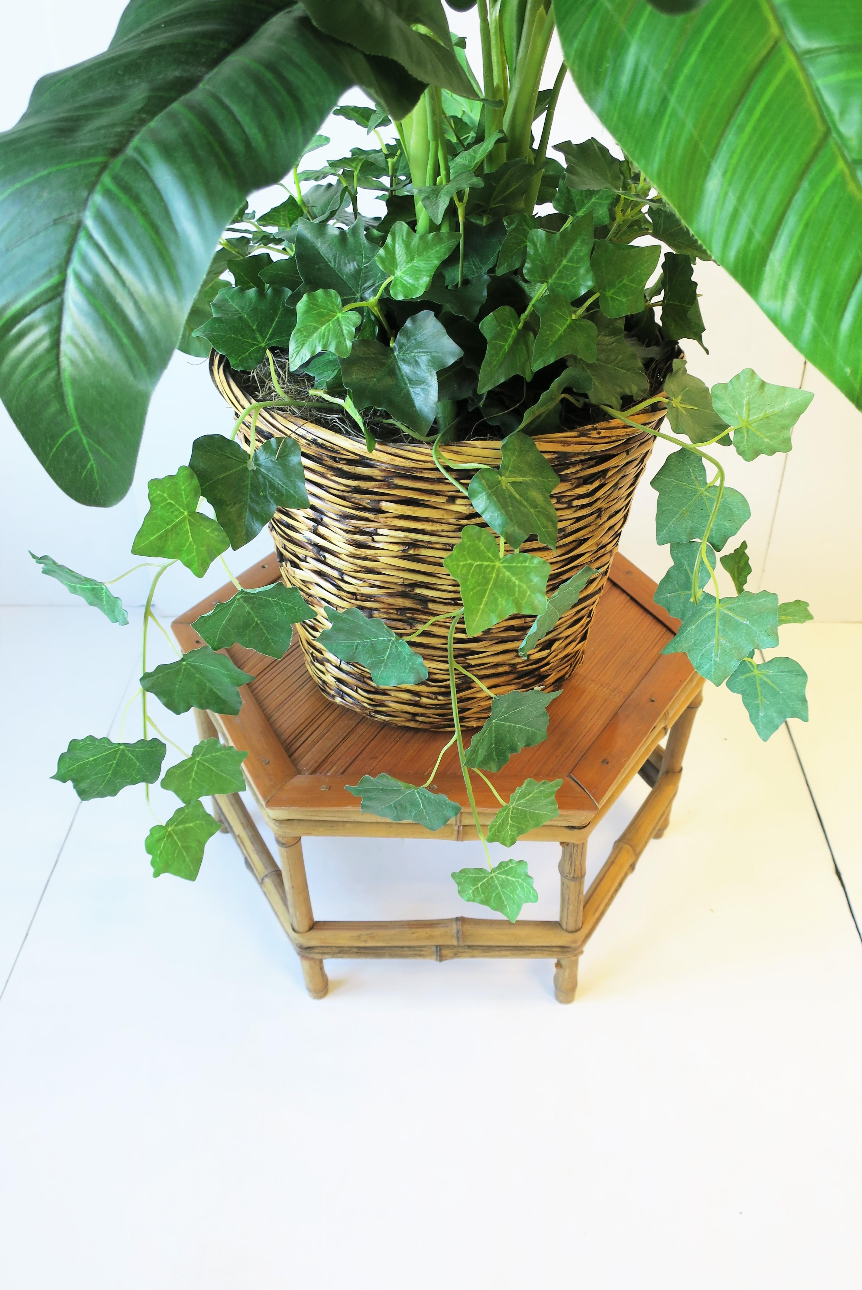 Bamboo Pedestal Side Table or Plant Stand, Low 2