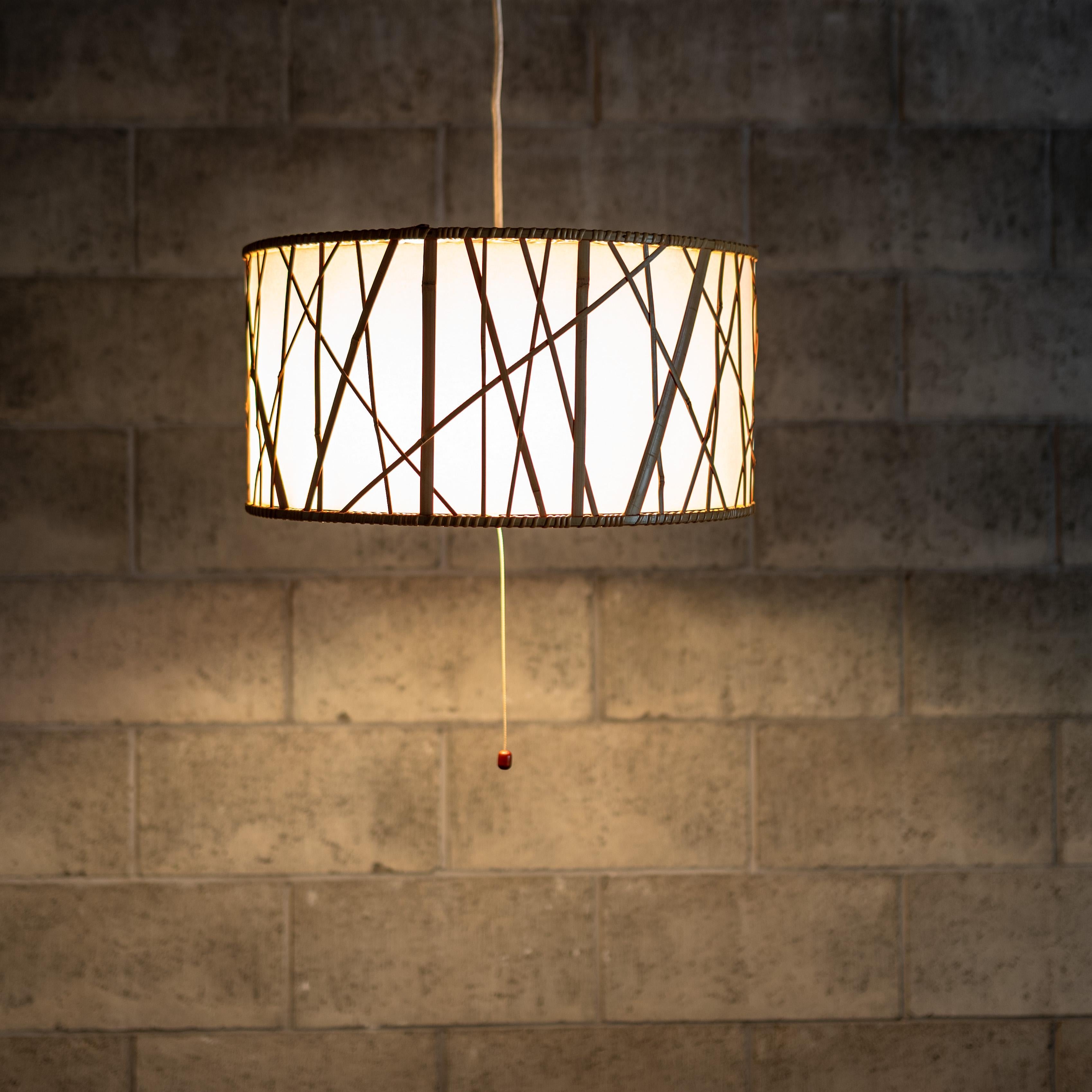 Japonais Lampe suspendue en bambou par Shosaku Kondo pour Yamagiwa, Japon en vente