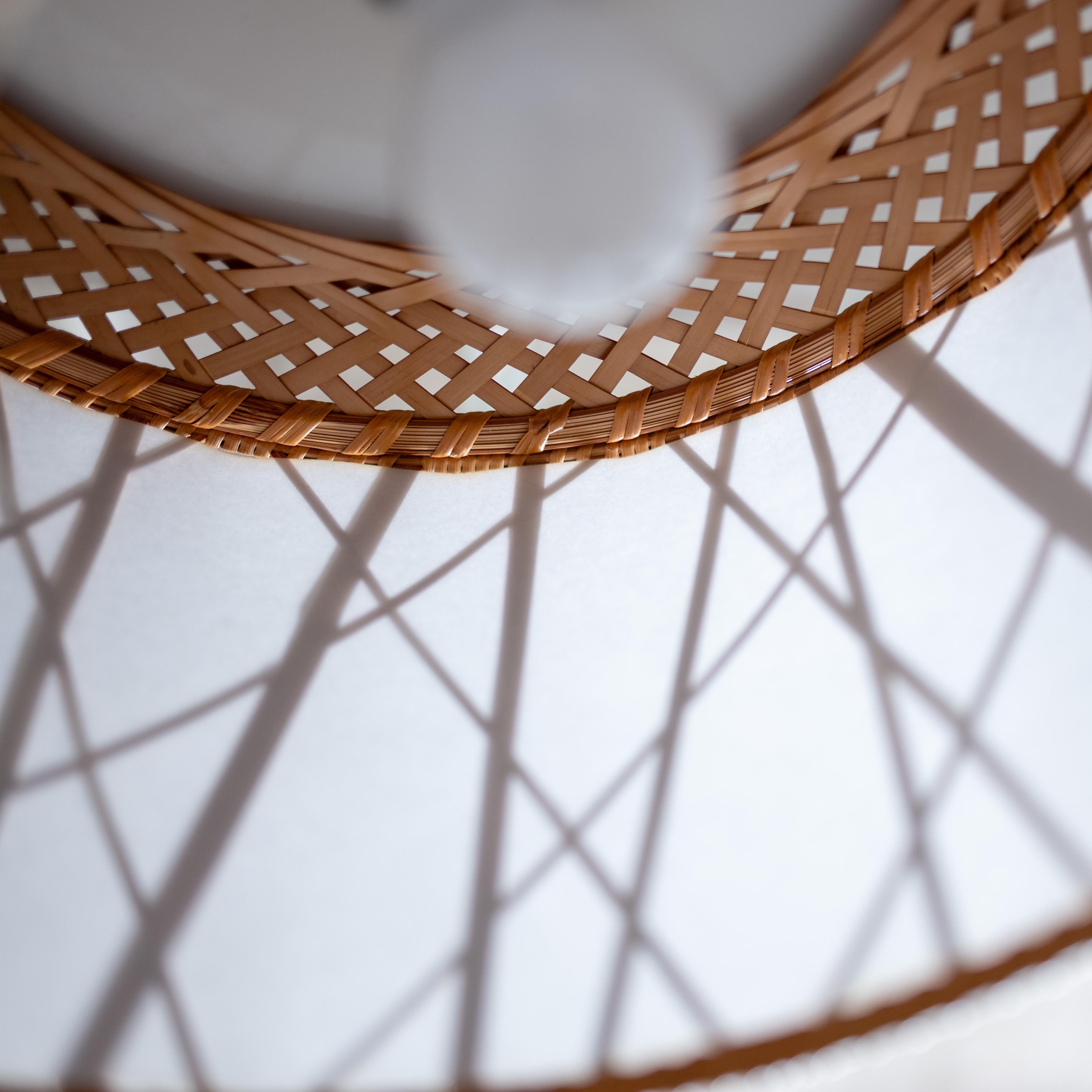 Lampe suspendue en bambou par Shosaku Kondo pour Yamagiwa, Japon en vente 3