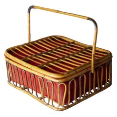 Besteckhalter aus Bambus für Picknicks, Mid-Century-Modern, Italien, CIRCA 1966
