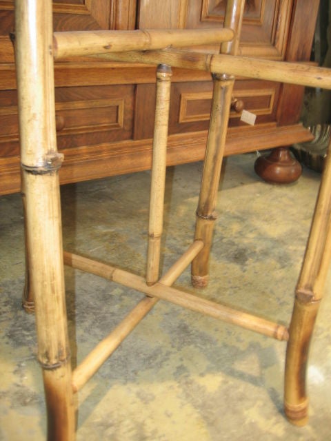 Unknown Bamboo Plant Stand with Large Woven Basket Top For Sale