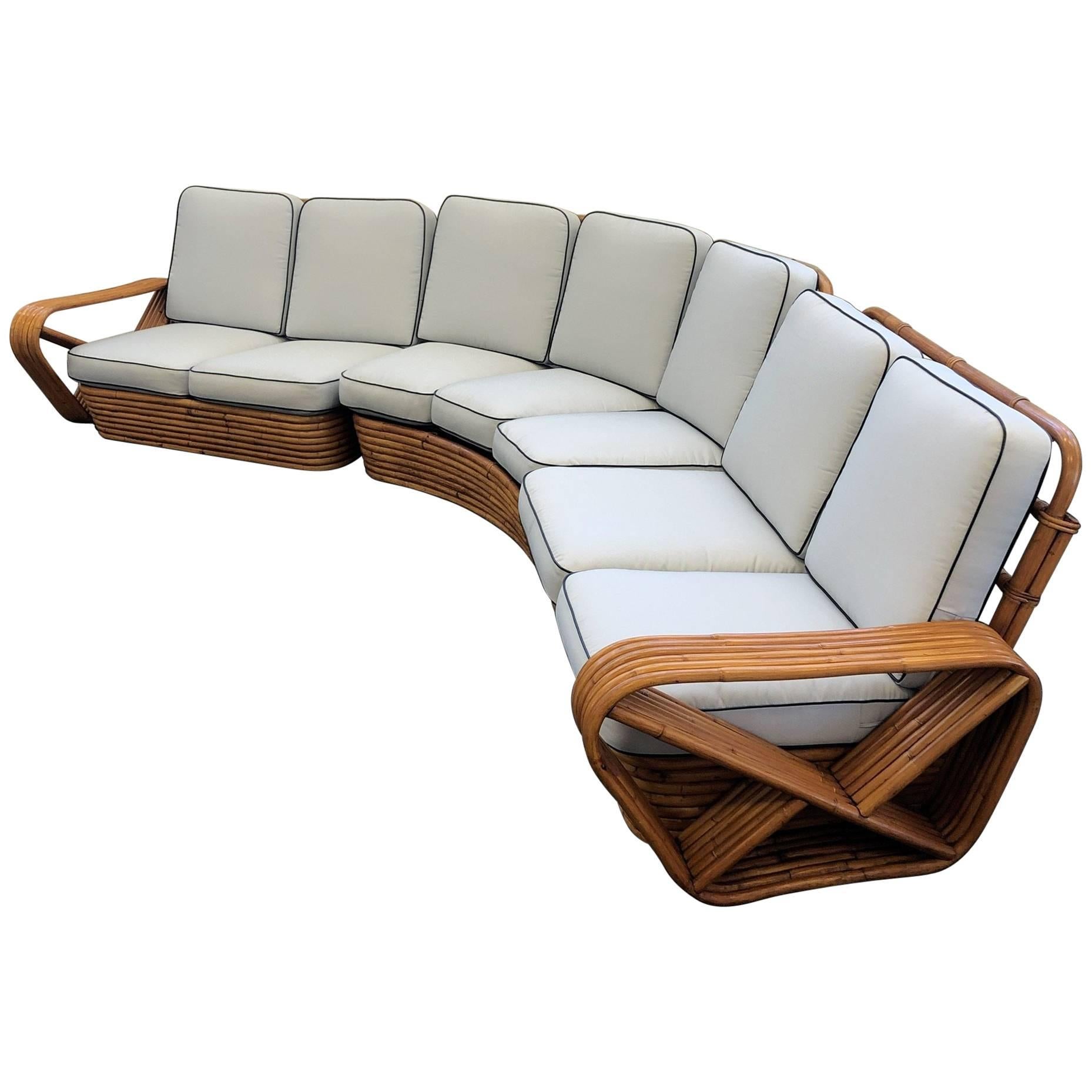 Bamboo Pretzel Sectional Sofa by Paul Frankl