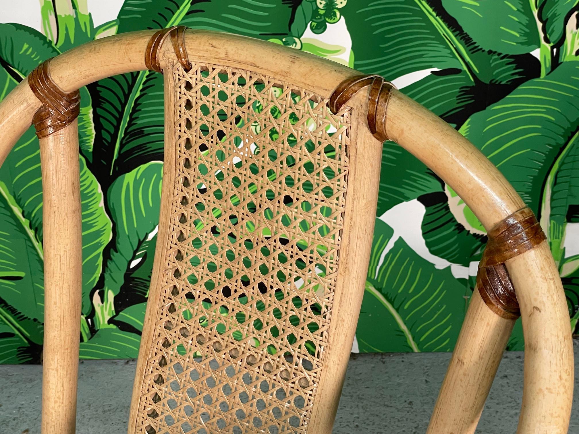 Bamboo Rattan and Cane Dining Chairs by Drexel Heritage For Sale 5