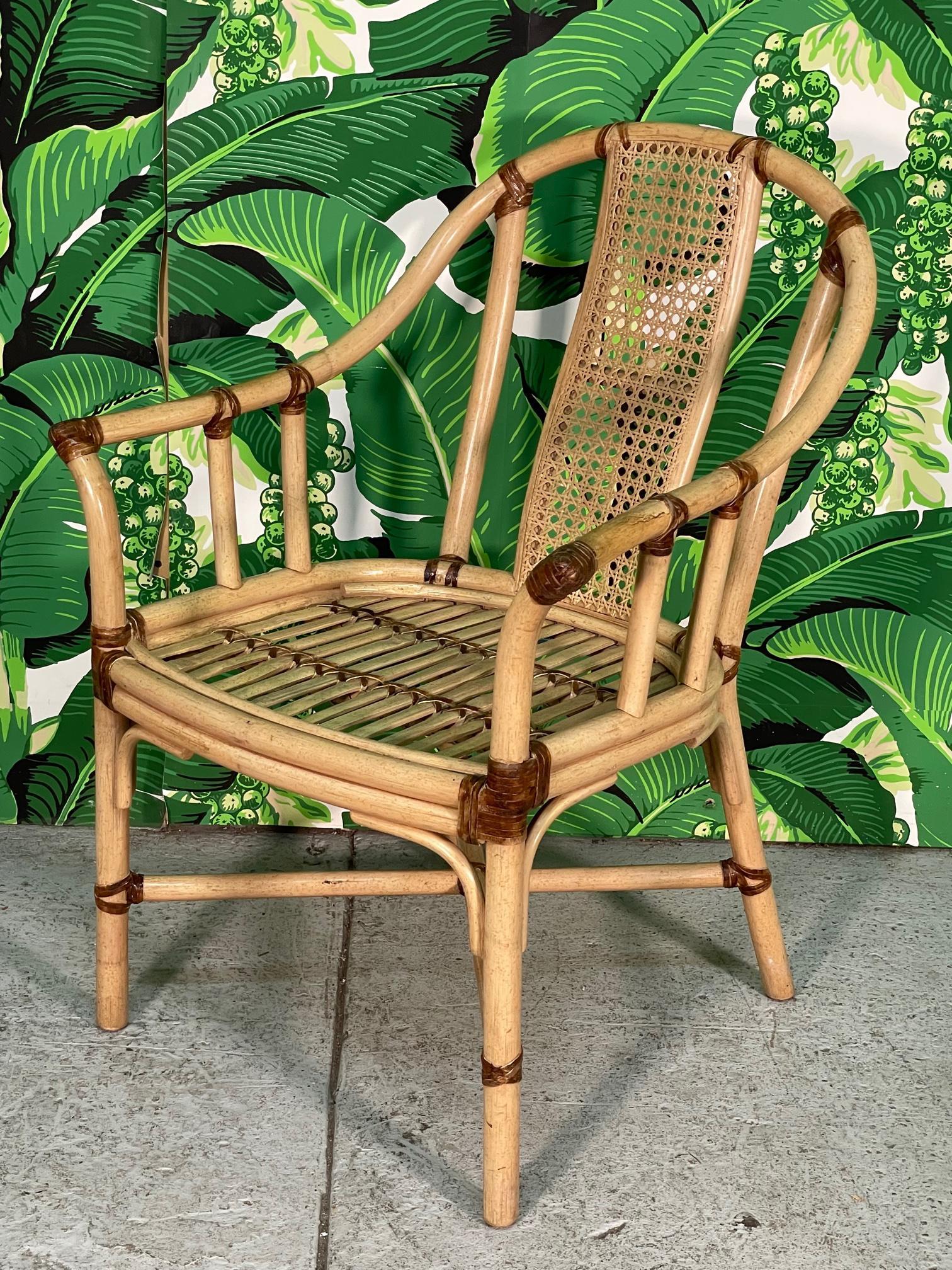 Organic Modern Bamboo Rattan and Cane Dining Chairs by Drexel Heritage For Sale