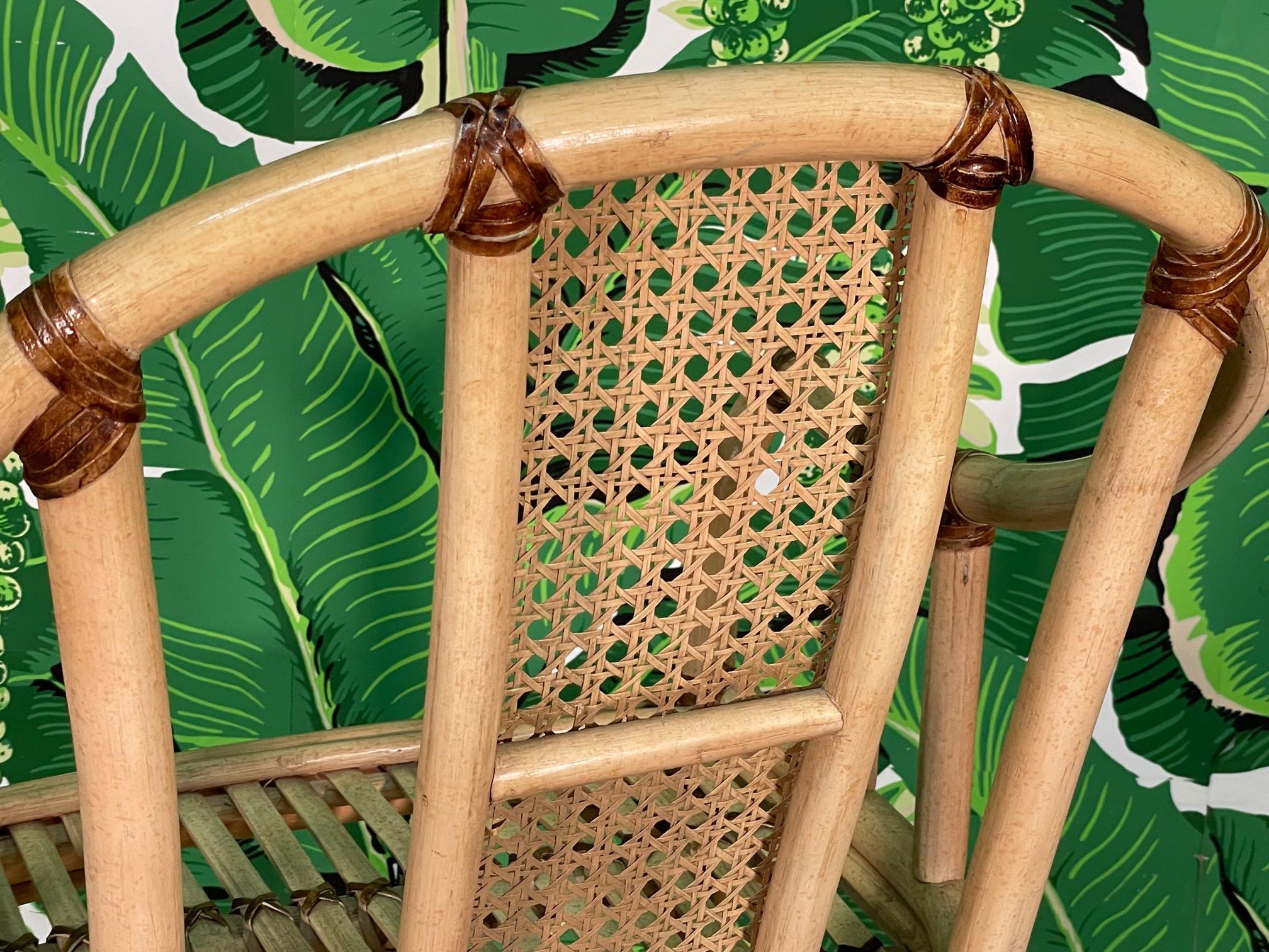 Bamboo Rattan and Cane Dining Chairs by Drexel Heritage For Sale 2