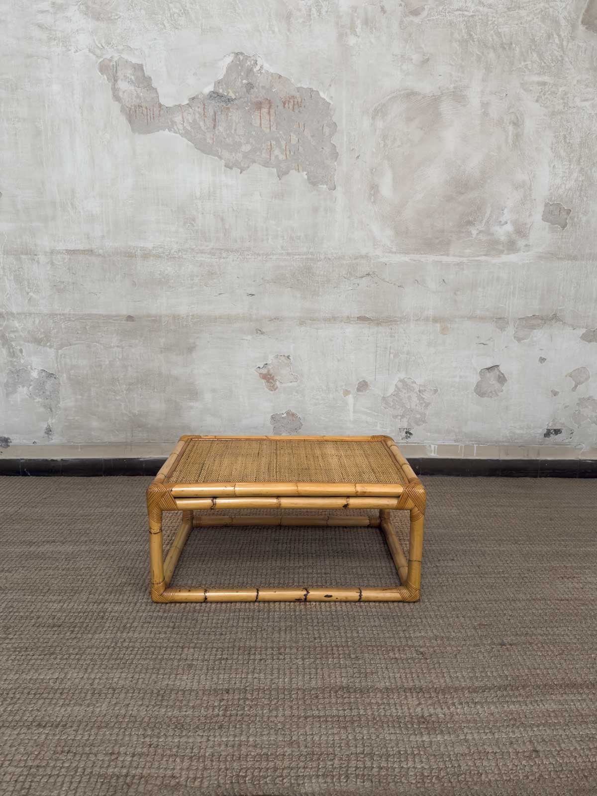 Bamboo, Rattan and Wicker Coffee Table – 1960s For Sale