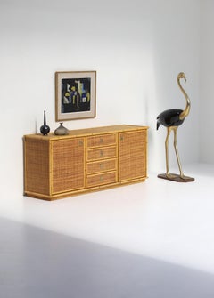 Bamboo, Rattan and Wicker Sideboard by Dal Vera, Italy 1970s