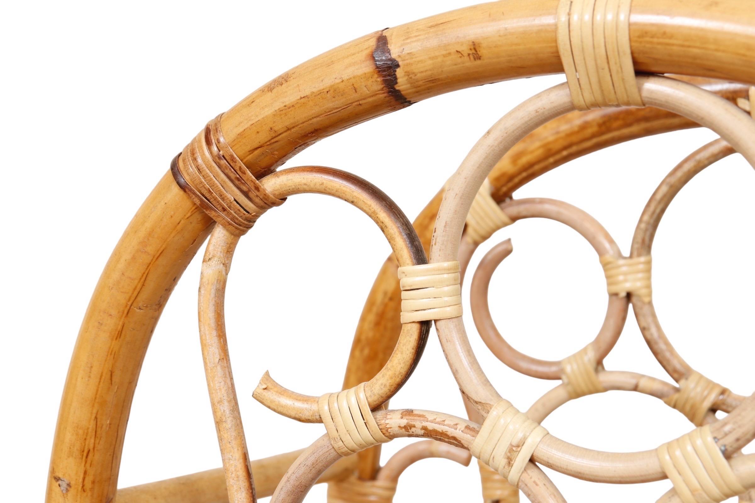Bamboo & Rattan Arch Shaped Wine Rack For Sale 1