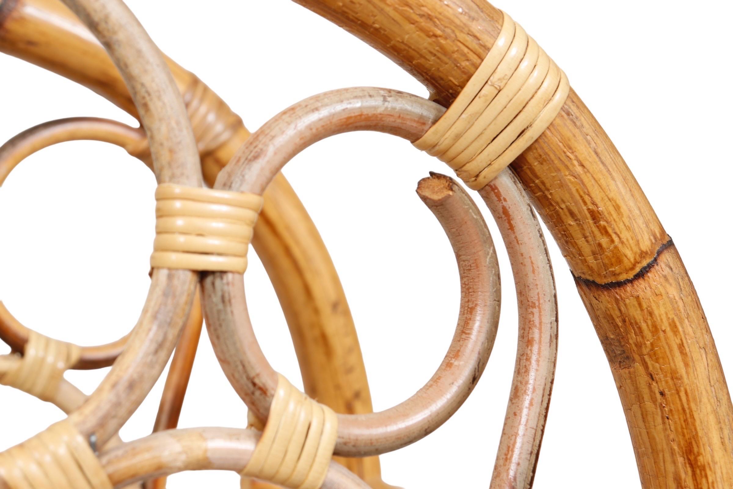 Bamboo & Rattan Arch Shaped Wine Rack For Sale 2