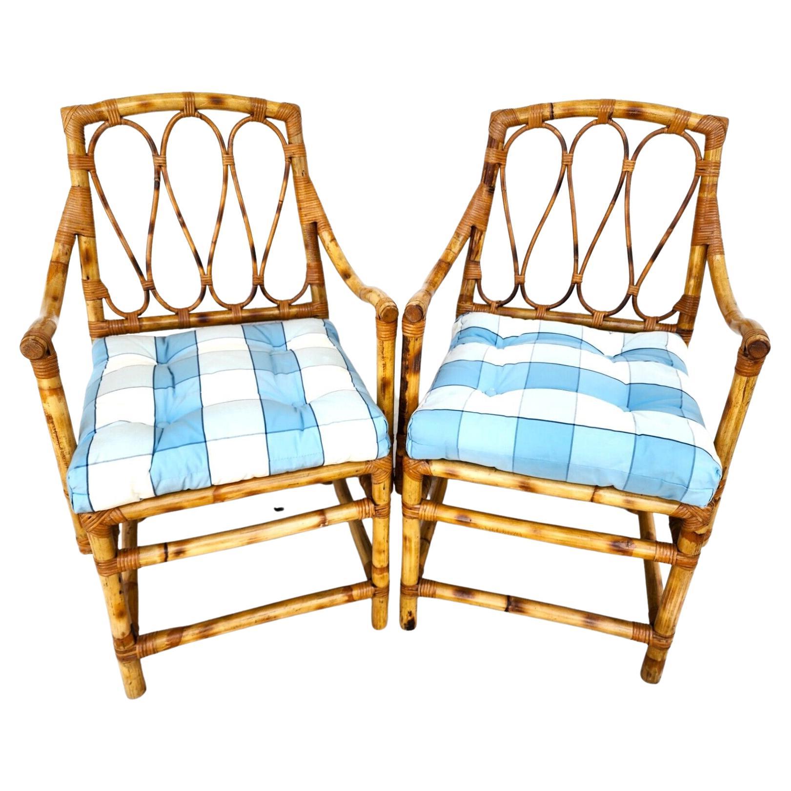 Pair of Vintage Bamboo Rattan Barrel Chairs at 1stDibs bamboo barrel