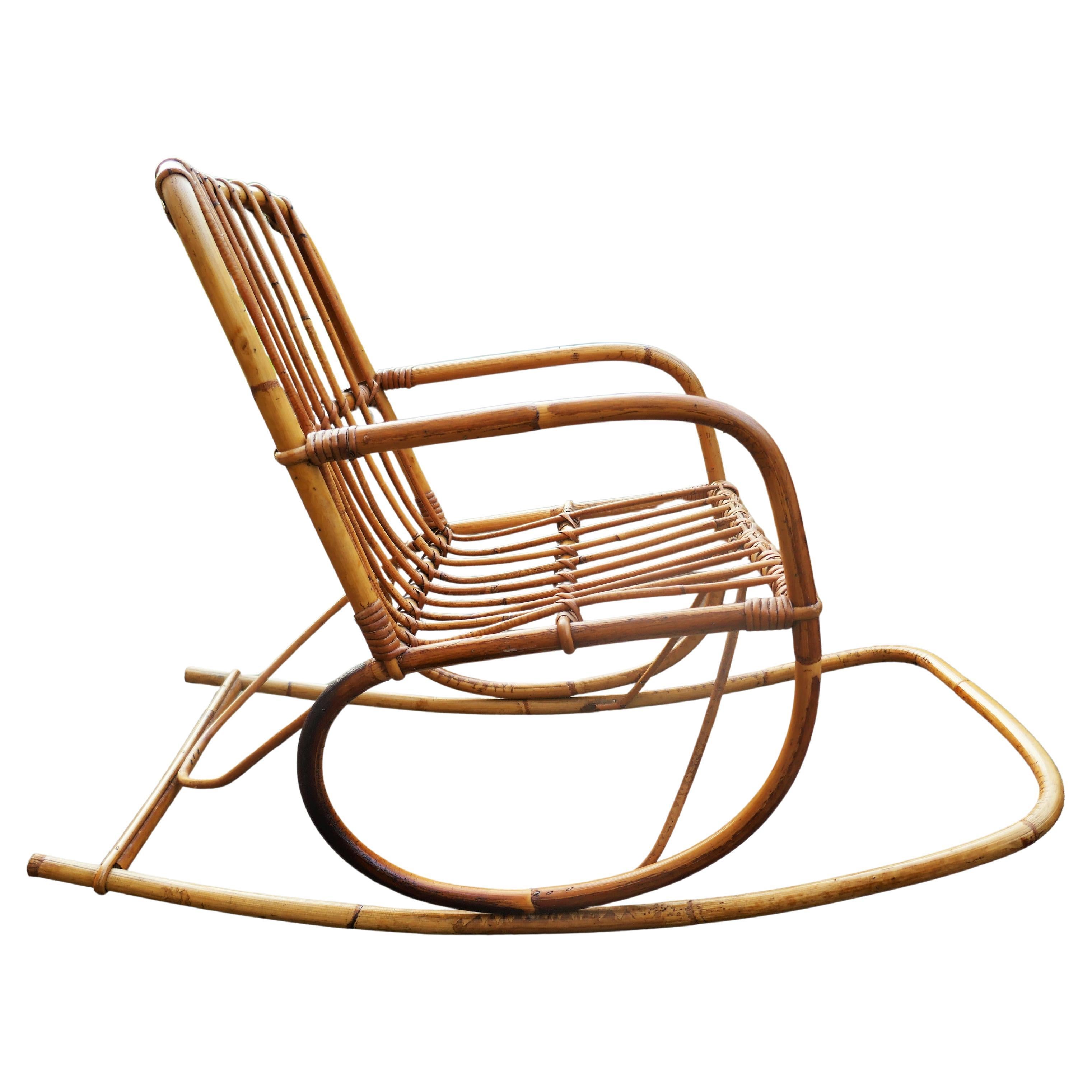 Moderno Bamboo rattan baby rocking chair in vendita