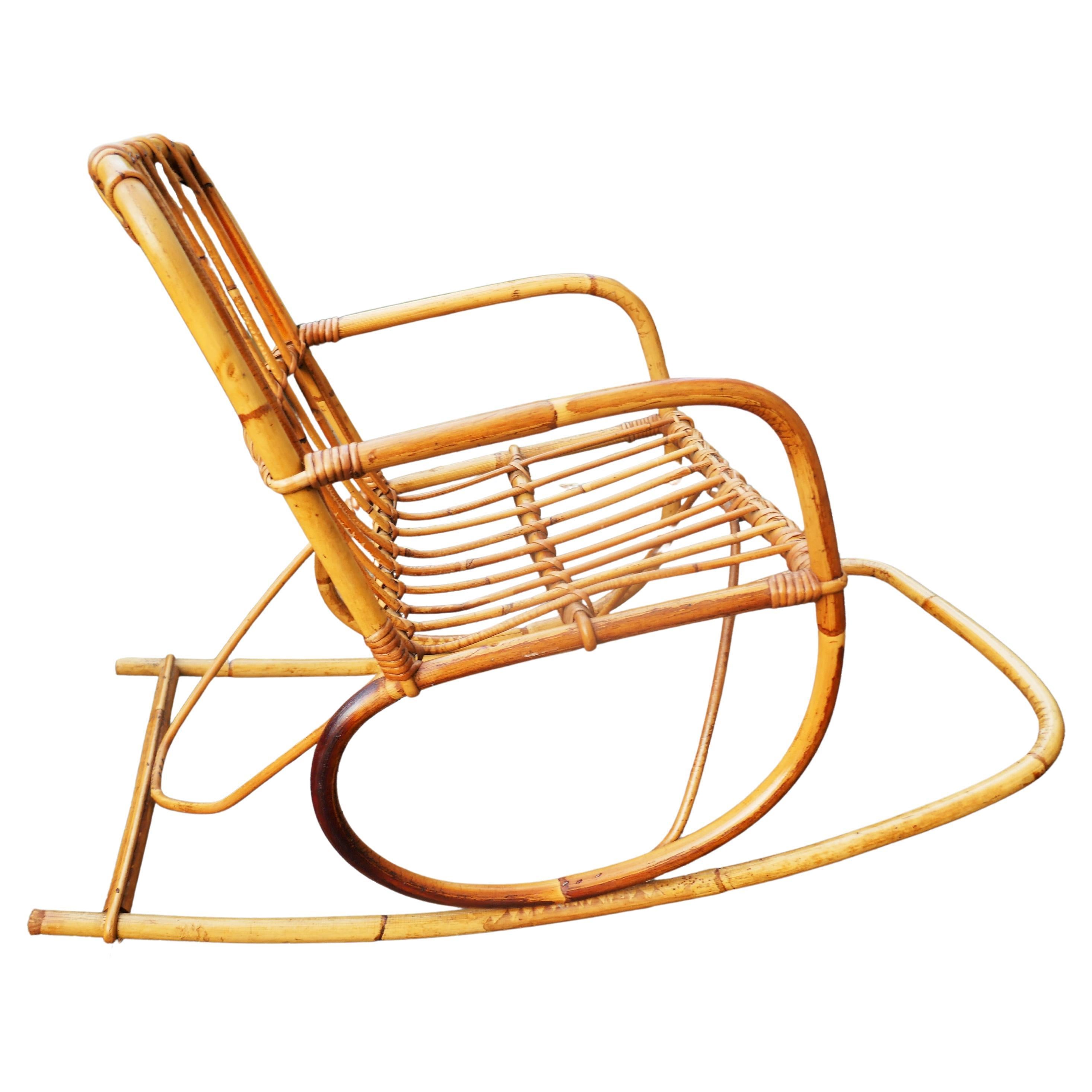 Bambù Bamboo rattan baby rocking chair in vendita