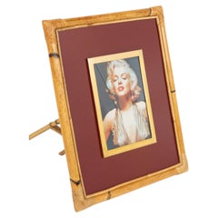 Bamboo, Rattan, Bakelite & Glass Picture Frame by Cesare Di Cesare, Italy 1970s