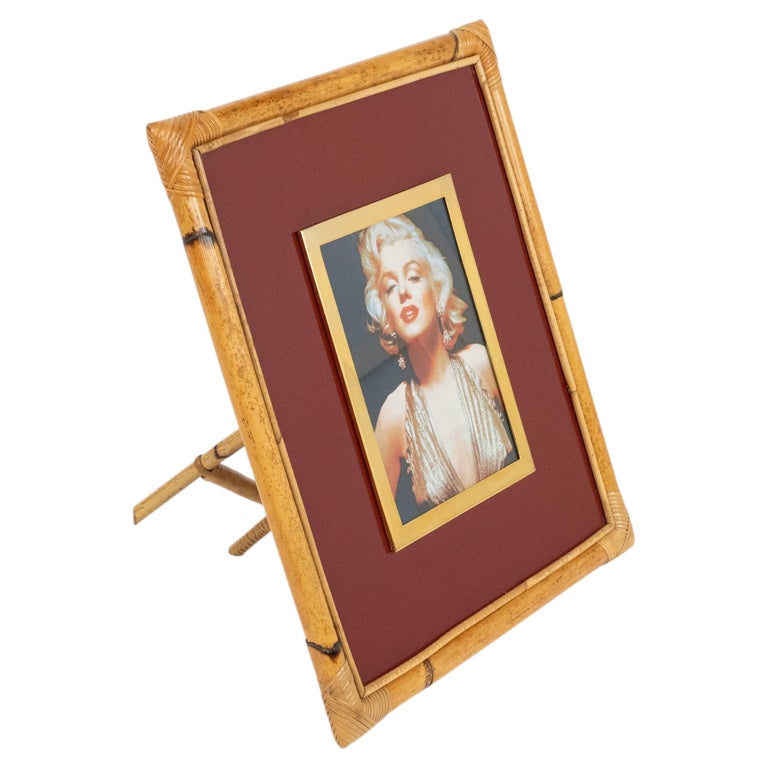 Bilderrahmen aus Bambus, Rattan, Bakelit und Glas von Cesare Di Cesare,  Italien 1970er im Angebot bei 1stDibs Deutschland
