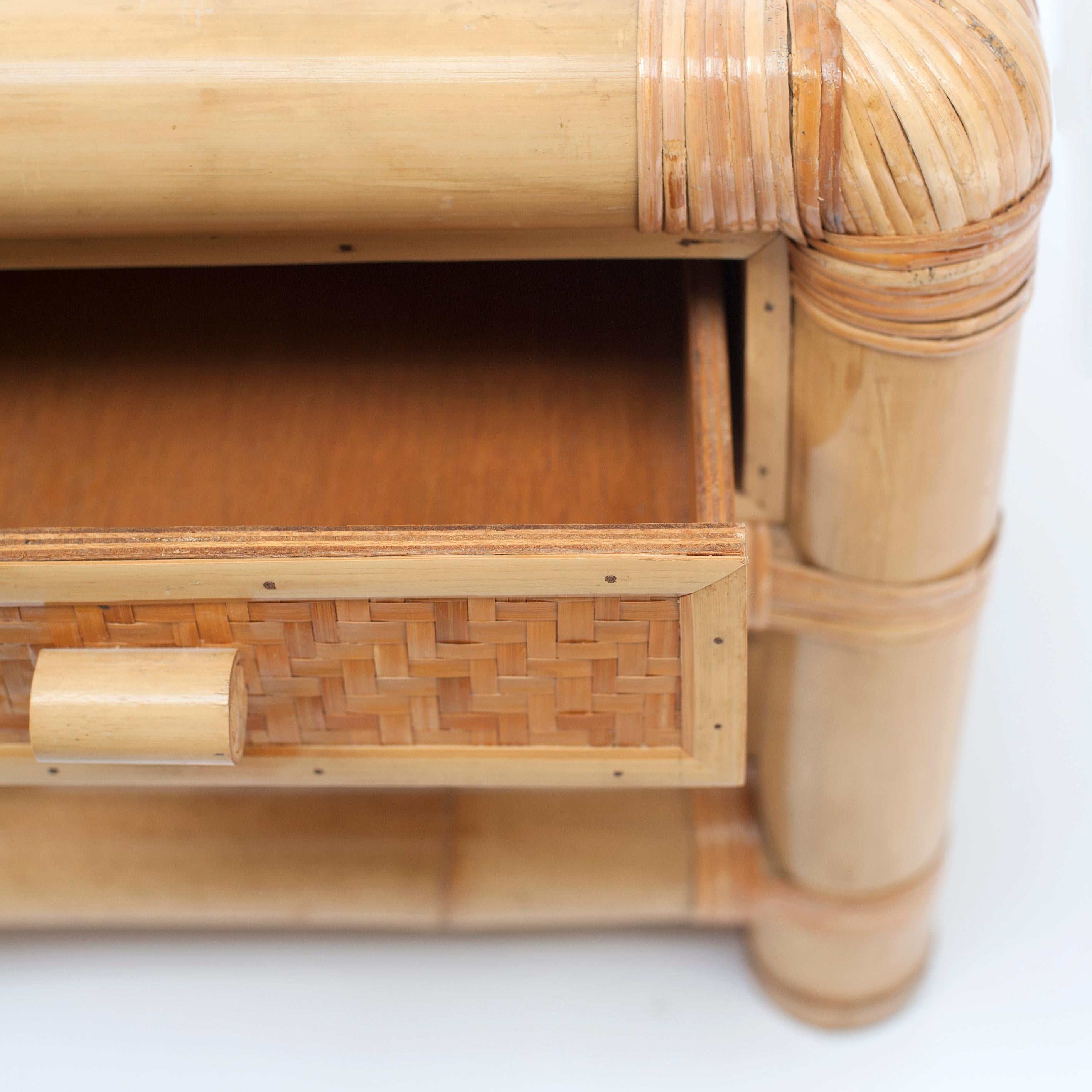 Bamboo and Rattan Bed Sideboard, 1980s 1