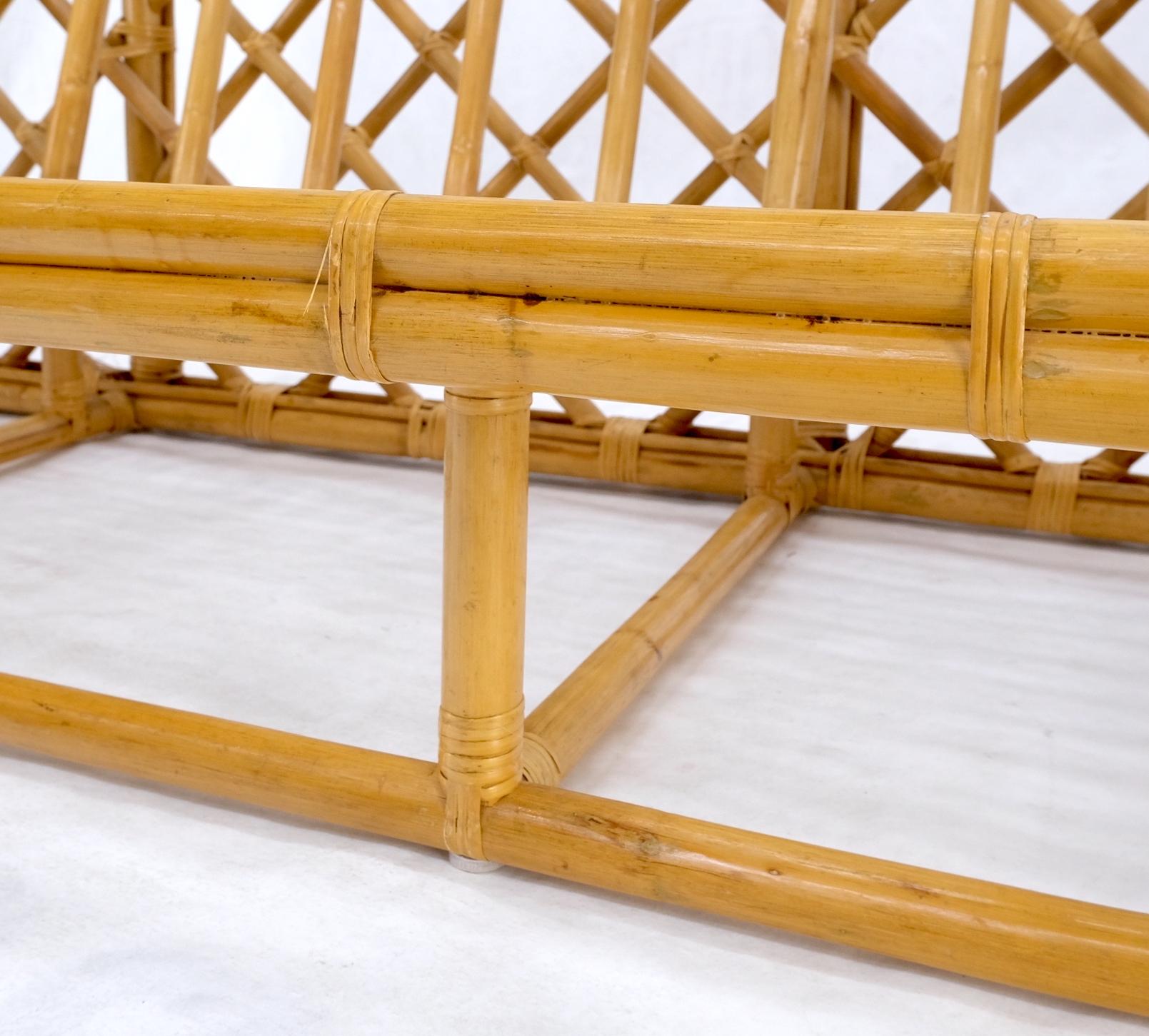 Bamboo Rattan Box Shape Frame Mid-Century Modern Sofa 6