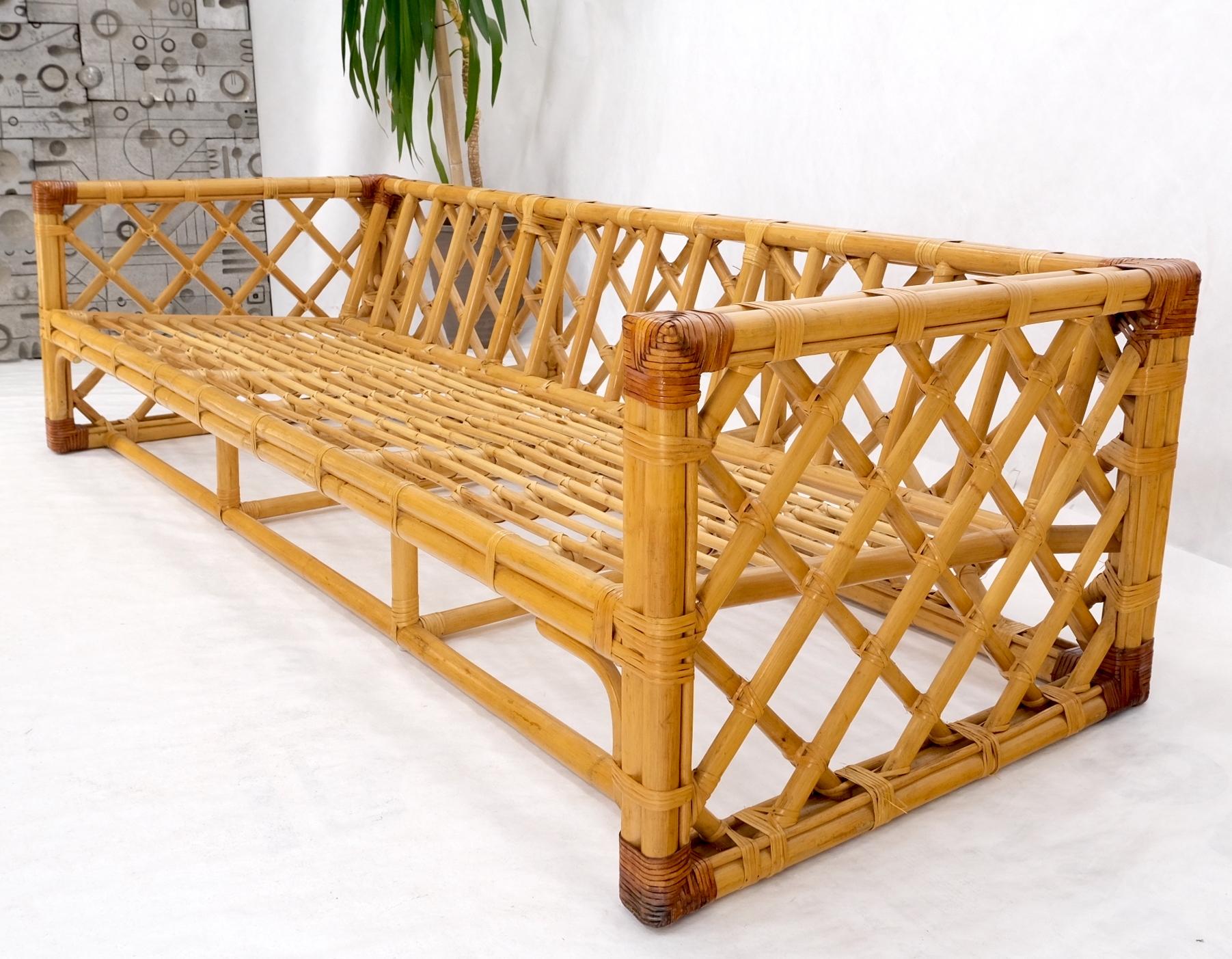 Bamboo Rattan Box Shape Frame Mid-Century Modern Sofa 9