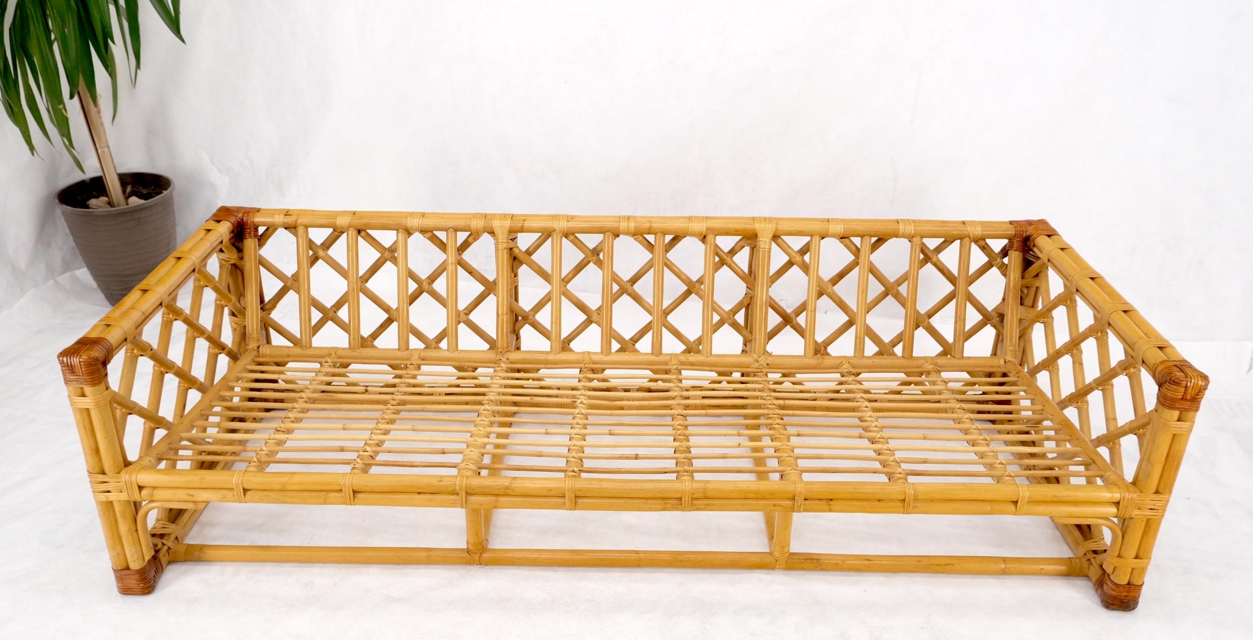 Bamboo Rattan Box Shape Frame Mid-Century Modern Sofa 10