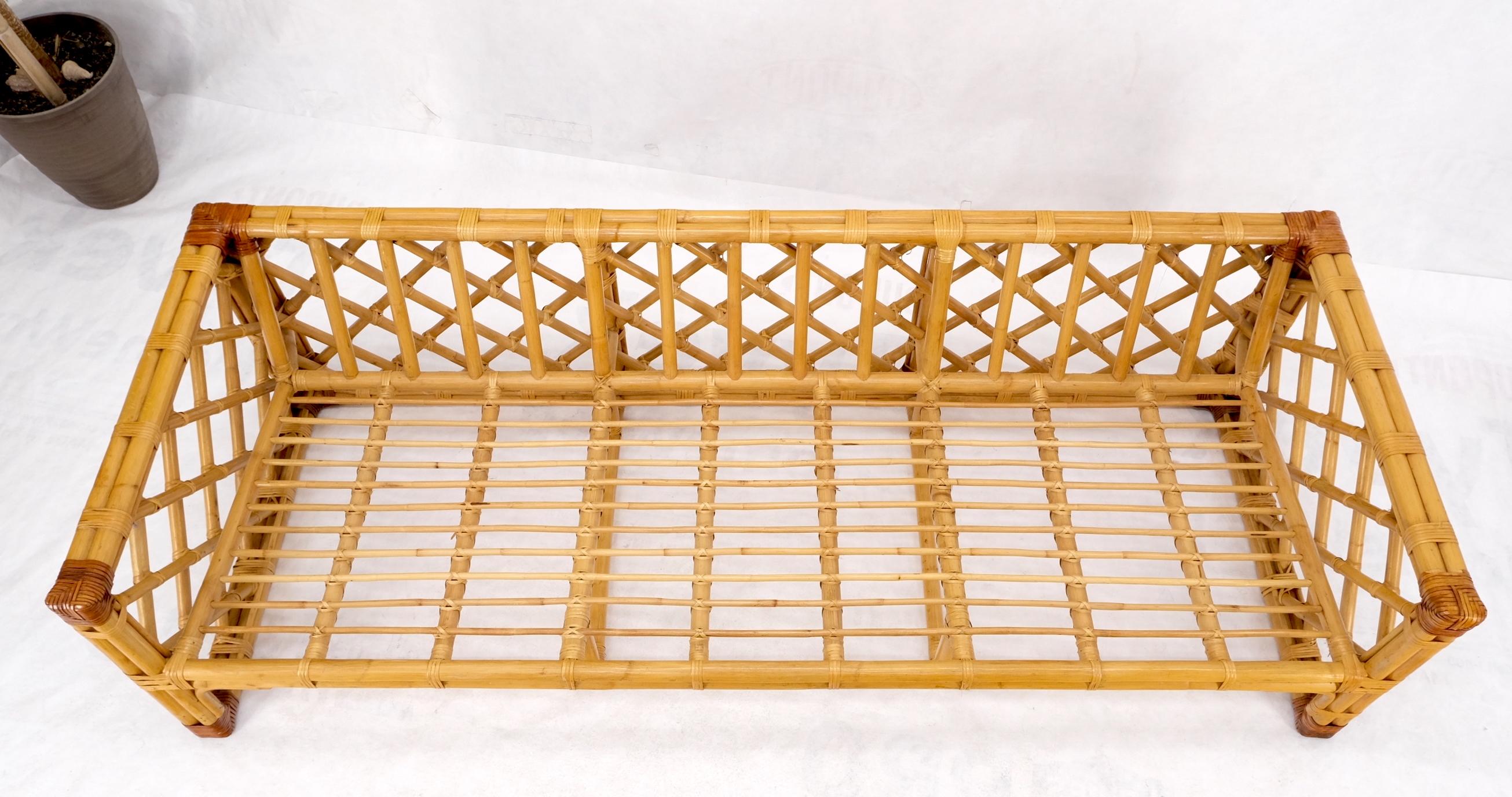 Bamboo Rattan Box Shape Frame Mid-Century Modern Sofa 12