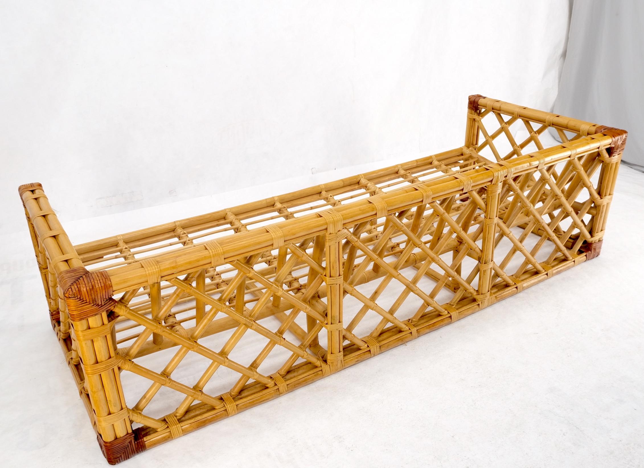 Bamboo Rattan Box Shape Frame Mid-Century Modern Sofa 14