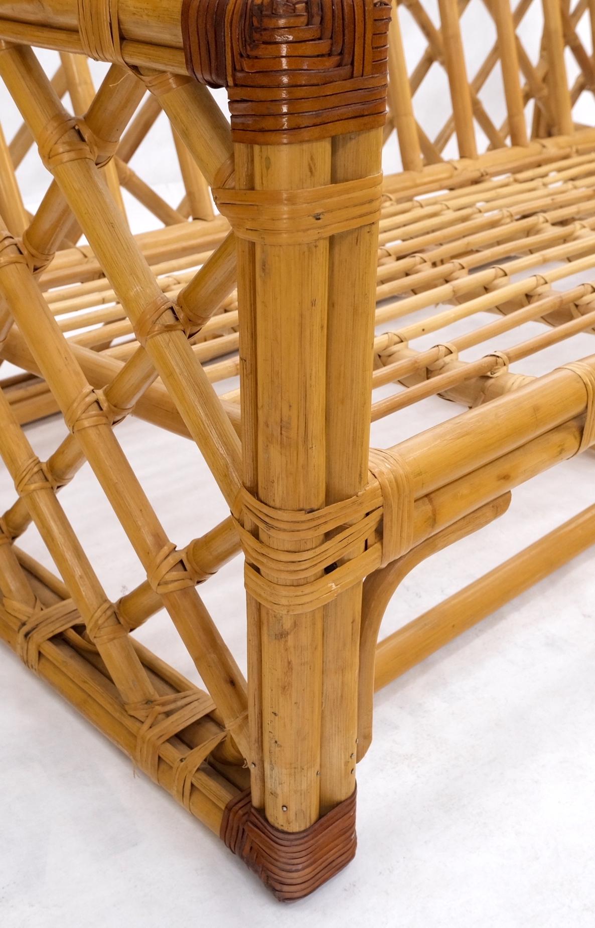 American Bamboo Rattan Box Shape Frame Mid-Century Modern Sofa