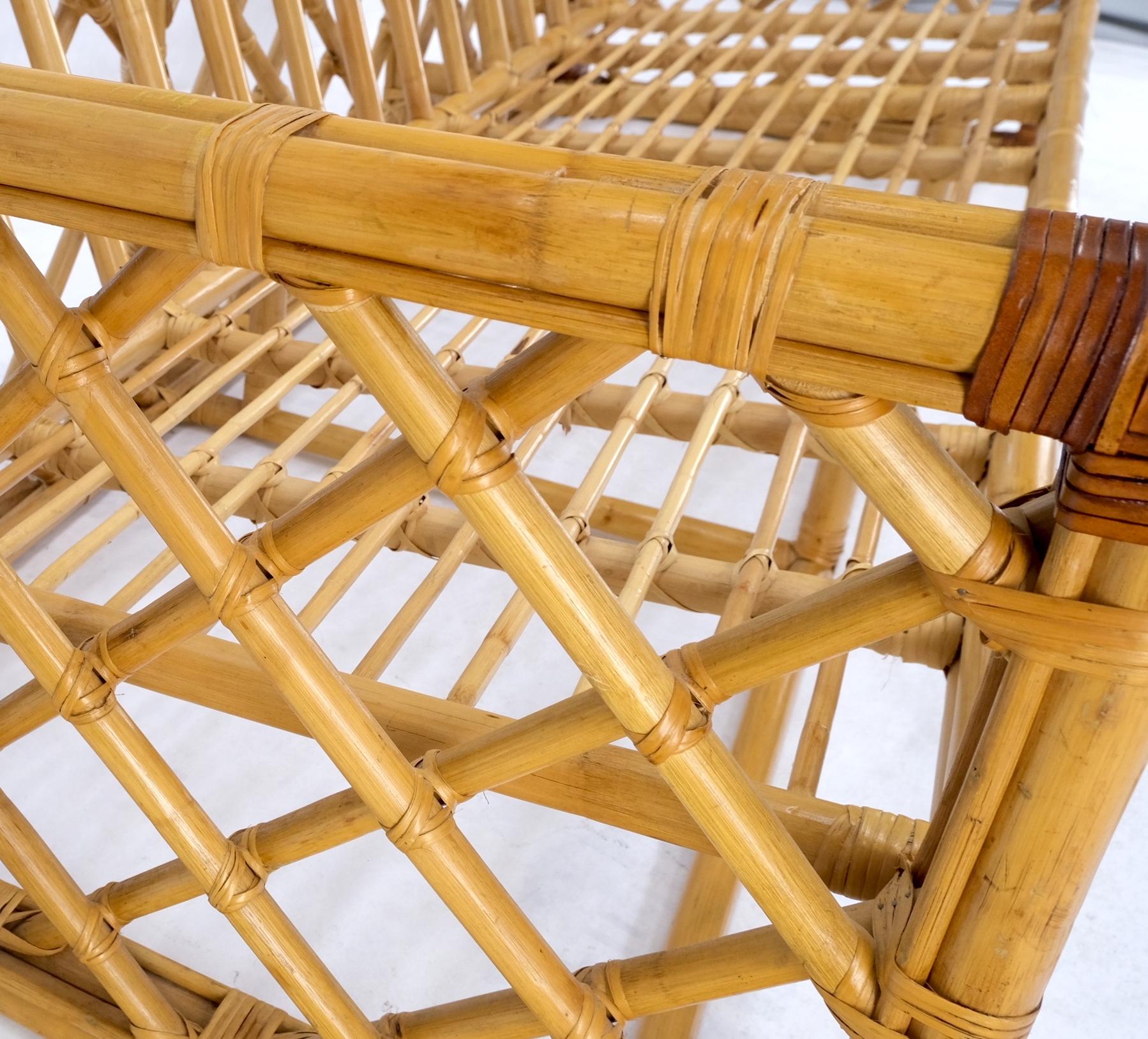Bamboo Rattan Box Shape Frame Mid-Century Modern Sofa In Good Condition In Rockaway, NJ