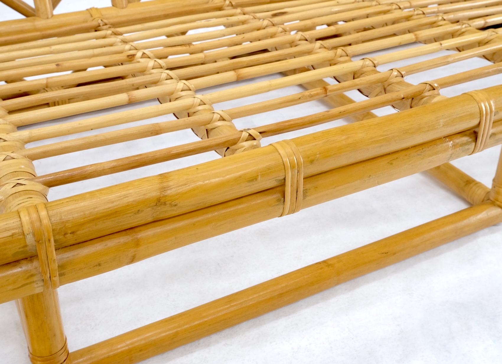 20th Century Bamboo Rattan Box Shape Frame Mid-Century Modern Sofa