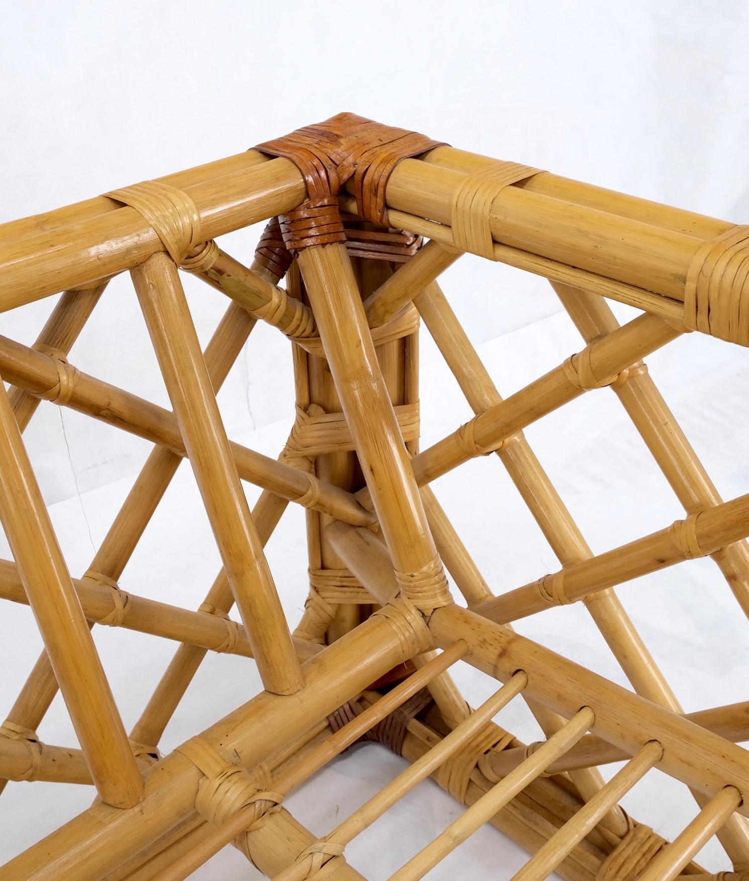 Bamboo Rattan Box Shape Frame Mid-Century Modern Sofa 3