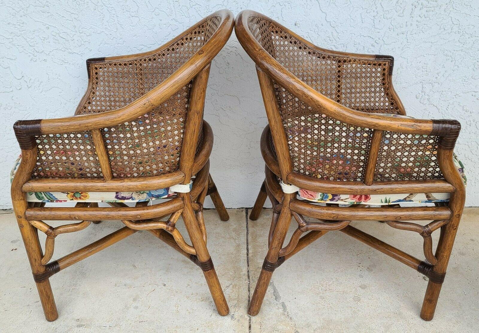Bamboo Rattan Cane Dining Chairs by Whitecraft Rattan, Set of 4 1