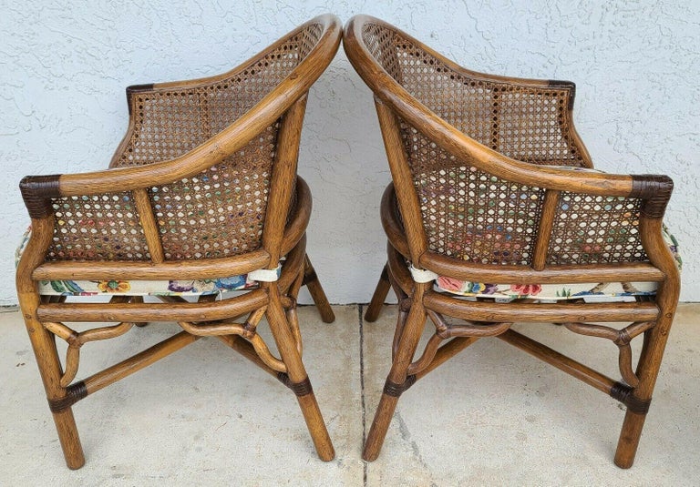 Bamboo Rattan Cane Dining Chairs by Whitecraft Rattan, Set of 4 2