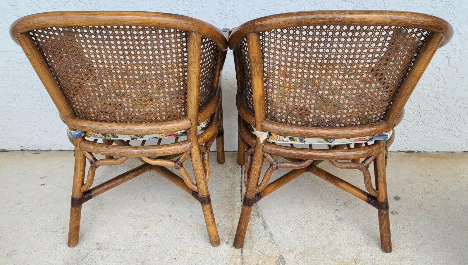 Bamboo Rattan Cane Dining Chairs by Whitecraft Rattan, Set of 4 2