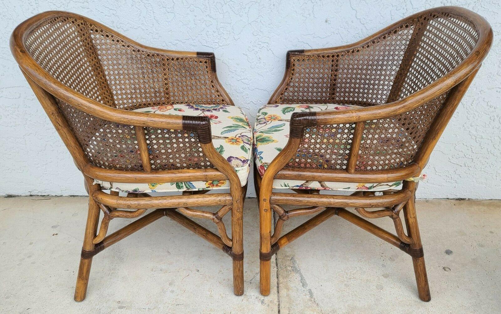 Bamboo Rattan Cane Dining Chairs by Whitecraft Rattan, Set of 4 3